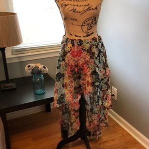 Hi-low floral skirt